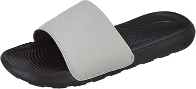 Nike mens Victori One BLACK/LIGHT SILVER Slide Sandal - 9 UK (10 US) (CN9675-014), BLACK/LIGHT SILVER, 9 UK (10 US)