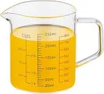 Ackers BORO3.3 Glass Measuring Cup-[Insulated Handle | V-Shaped Spout]-Made of High Borosilicate Glass Measuring Cup for Kitchen or Restaurant, Easy