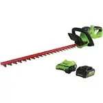 Greenworks 22 in. 24V Cordless Hedge Trimmer with 4.0 Ah USB Battery & Charger