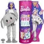 Barbie Cutie Reveal Fashion Doll with Puppy Plush Costume & 10 Surprises Including Mini Pet & Color Change