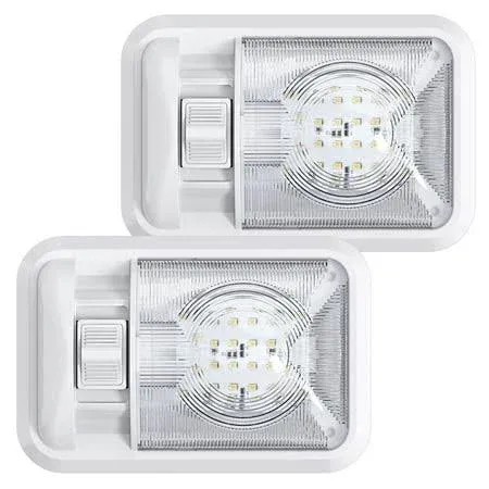 Leisure LED 2 Pack 12V Led RV Ceiling Dome Light RV Interior Lighting for