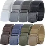 Ginwee 8 Pack Nylon Military Tactical Plastic Buckle Belt Webbing Canvas Outdoor Web Belt