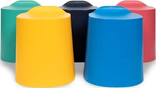 Luxor TailFin 16 3/4&quot; Assorted Colors Plastic Stackable Stool Set - 5/Set