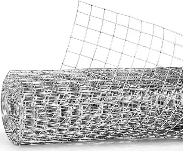 Fencer Welded Wire Fencing 50&#039; Galvanized Gauge Mesh Garden Pool Steel Metallic