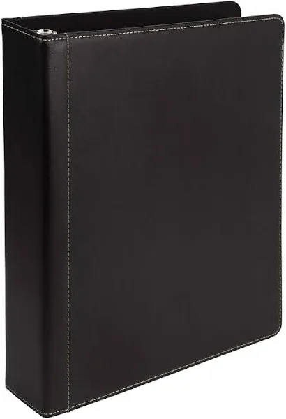 Samsill Contrast Stitch Leather Ring Binder