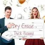 Giant Dry Erase Check - 16&#034; x 32&#034;, Reusable Big Oversized Blank Check for Pre...