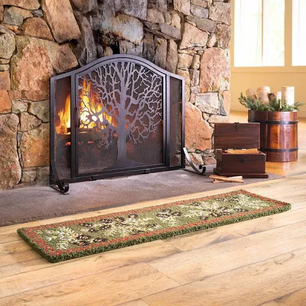 Plow & Hearth Small Tree of Life Fireplace Fire Screen with Door