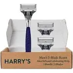 Harry's Razors for Men, 1 Handle (Chrome Edition) and 3 Razor Blade Refills with German Engineered 5-Blade Technology, Stocking Stuffer For Men