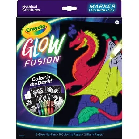 Crayola Glow Fusion Marker Coloring Set-Mythical Creatures