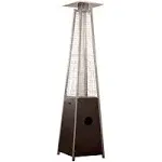 XtremepowerUS Hiland Hldso1-Wgthg Pyramid Glass Tube Propane Patio Heater w/Wheels, 40,000 BTU, Hammered Bronze