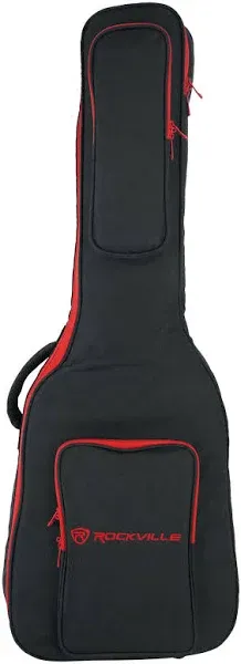 Rockville EGB25 EGB25-RD Electric Guitar Gig Bag with Neck Pad + Secure Strap