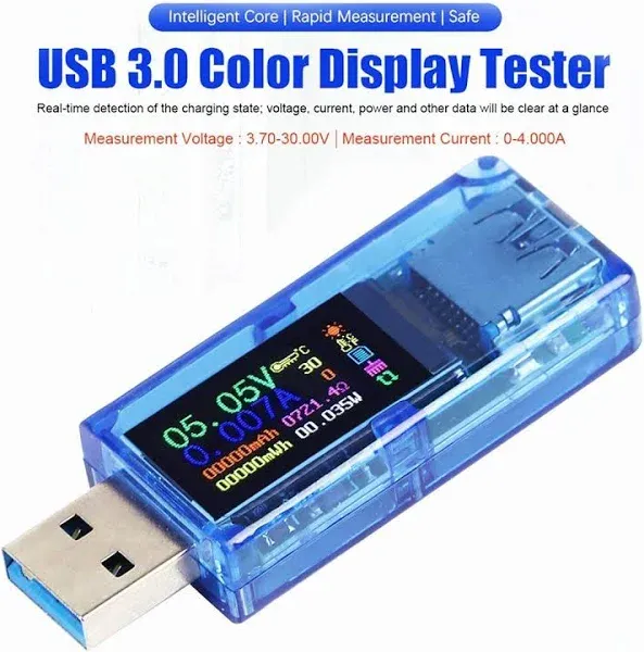 MakerHawk USB 3.0 Tester, USB Power Meter, 3.7-30V 0-4A Voltage Tester Multim...