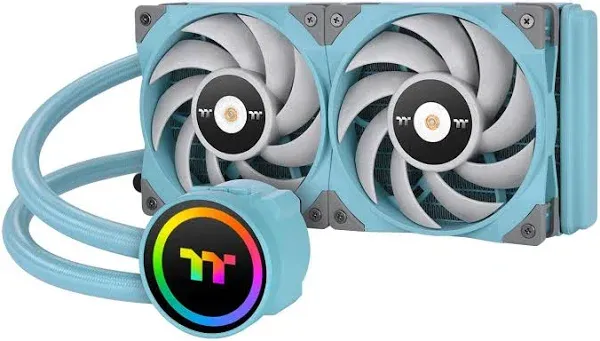 Thermaltake TOUGHLIQUID240 ARGB Sync Turquoise Water Cooler, CL-W319-PL12TQ<wbr/>-A