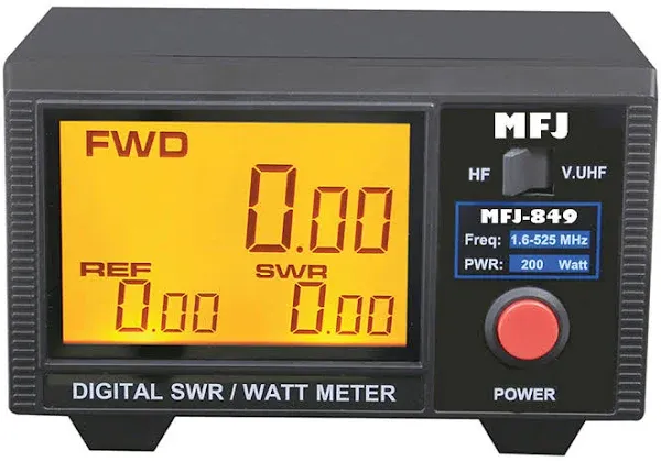 MFJ 849 Digital SWR/Power Meter HF/VHF/UHF 200W