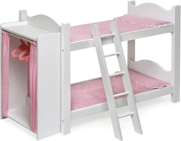 Badger Basket Doll Bunk Beds with Ladder and Storage Armoire (fits American G...