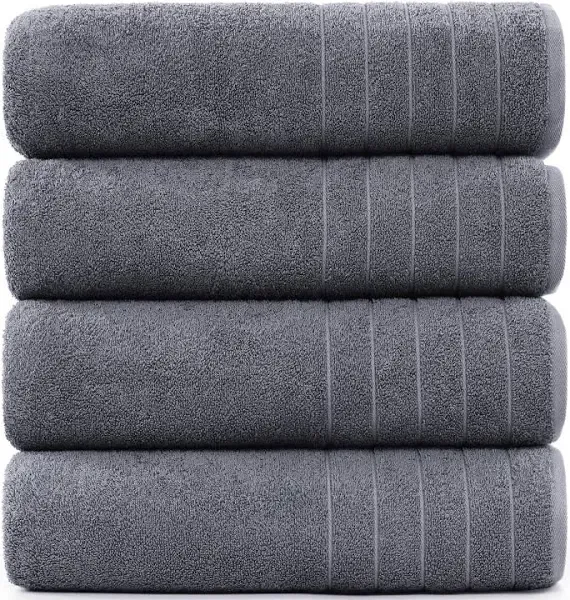 Casa Platino Bath Sheet Towels, 2 Pack Bath Sheet(36"x 72"), 100% Ring Spun Cotton Towels, Lightweight Towels for Bathroom, Absorbent Bathroom Towels, Quick Dry Bath Sheet, Soft Towel - Cool Grey