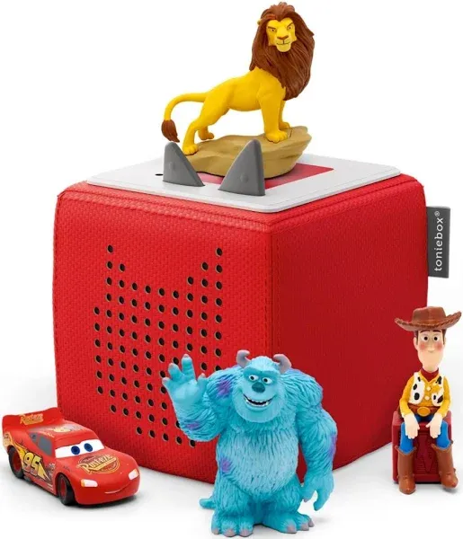 Tonies Disney's Toy Story Toniebox Audio Player Starter Set with Disney's Lion King, Disney's Cars & Disney's Monsters Inc. Audio Figurines