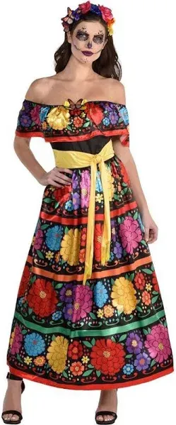 Sugar Skull Beauty Dress Enchanting Day of the Dead Halloween Costume Size M