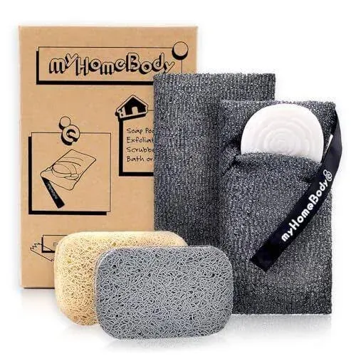 Soap Pocket Exfoliating Soap Saver Pouch | Body Scrubber Sponge Exfoliator For B