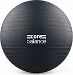 Core Balance Anti Burst Gym Ball, 55-85cm with Hand Pump (55cm, Black)