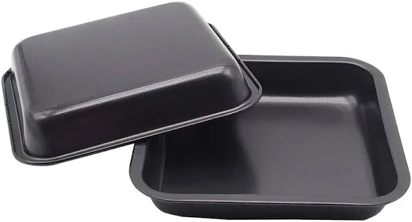 2pcs Mini Baking Pans 8 X 8 Inch (Inner 7.5 X 7.5) Square Cake Pan Bread Pan Nonstick Heavy Carbon Steel Bakeware