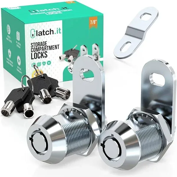 Durable 7/8” Chrome Utility Cam Lock Set - 2-Pack for RV Storage and Trailers