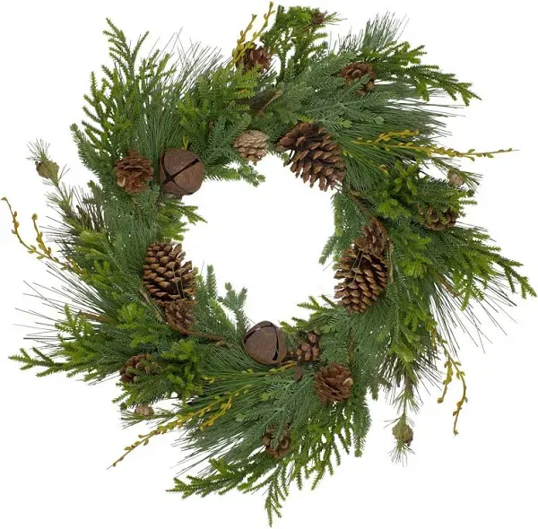 Northlight Rustic Green and Brown Artificial Christmas Pinecones Wreath