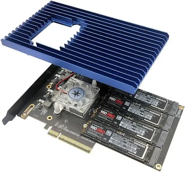 KONYEAD Quad PCIe NVMe M2 SSD Adapter