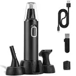 Nose Hair Trimmer for Men Rechargeable 3-IN-1 Versatile nose hair trimmer Professional Painless Hair Trimmer for Nose Ear Beard Facial Pubic Hair Trimmer for Men, Wet or Dry Use,Dual Edge Blades