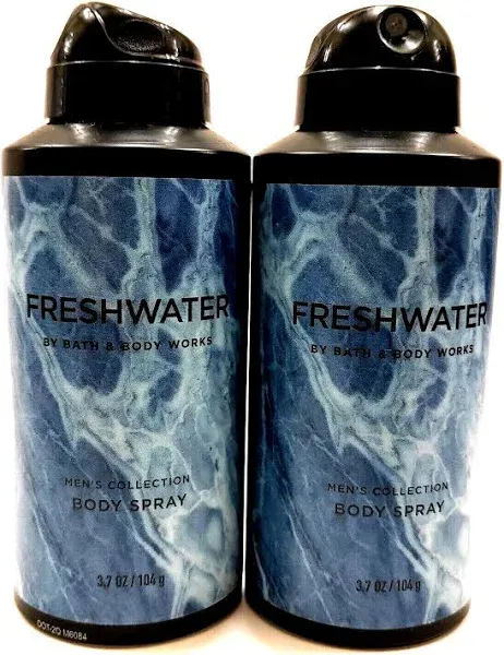 Bath and Body Works 2 Piece Pack Freshwater (3.7 oz / 104 g) Deodorizing Body Spray