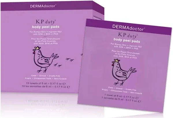 DERMAdoctor KP Duty Body Peel Pads For Bumpy Skin + Ingrown Hair with AHA + BHA + PHA