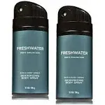 Bath and Body Works Men's Collection Freshwater Deodorizing Body Spray 3.7 Oz. 2 Set.