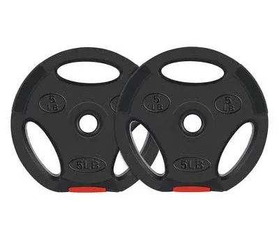 Signature Fitness Standard 5lb Coded Olympic Weight Plate, Black (2pc) (Used)