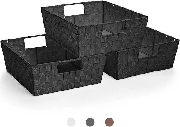 (3 pack) Grey Storage Basket