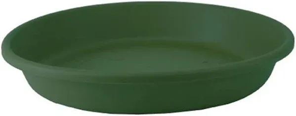 The HC Companies 14 Inch Round Plastic Classic Plant Saucer - Indoor Outdoor Plant Trays for Pots - 14"x14"x2.5" Evergreen