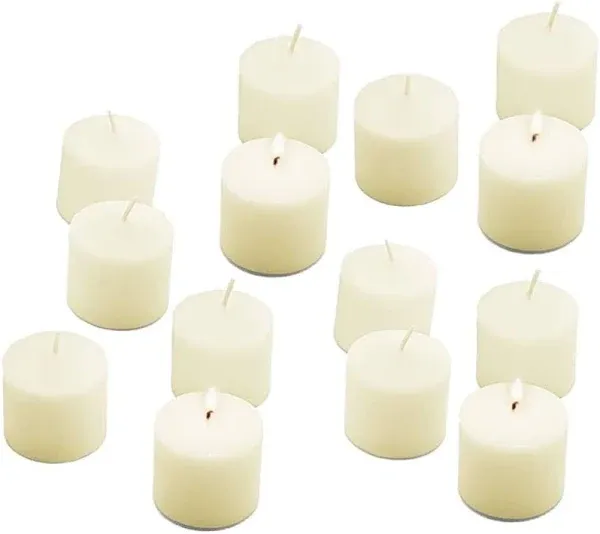 15 Hour Unscented White Emergency and Events Bulk Votive Candles (Set of 72 - Wh