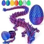 Tboline 3D Printed Dragon Egg,Dragon Eggs with Dragon Inside,Crystal Dragon Fidget Toys,Full Articulated Dragon Dragon in Egg,Adults Fidget Toys for