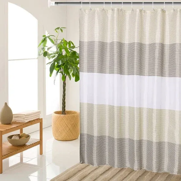 Shower Curtains for Bathroom, Shower Curtain Gold Tan Taupe Brown White Light...