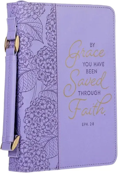  Faux Leather Fashion Bible Cover for Women: by Grace You Have been Medium