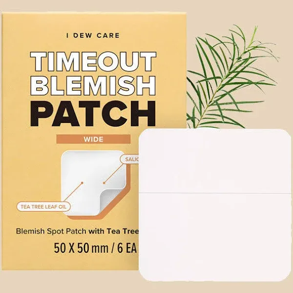 I DEW CARE Hydrocolloid Acne Pimple Patch - Timeout Blemish Dark Spot | Korean zit patches for face and skin, 32 Count (16mm), Facial Stickers, Pus absorbing with Tea Tree Leaf Oil