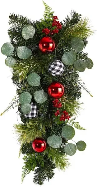 Nearly Natural 26 inch Holiday Christmas Greenery Ornament Artificial Swag