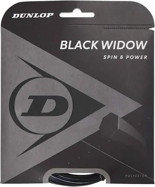 Dunlop Black Widow 16 G Polyester Tennis String (Black)