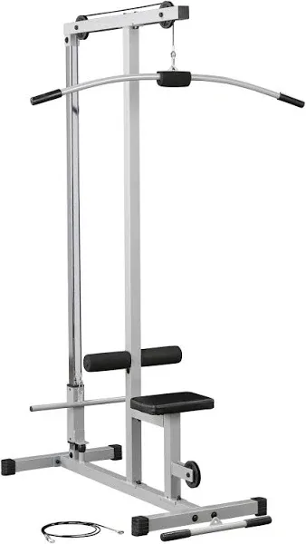 Powerline by Body-Solid (PLM180X) LAT Pull Down Machine - Home Gym with High & Low Pulleys, Heavy Gauge Steel Construction, Includes LAT and Low Row Bars