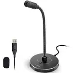 CMTECK USB Computer Microphone G009, Noise-Cancelling Recording Desktop Mic for PC/Laptop for Online Chatting, Home