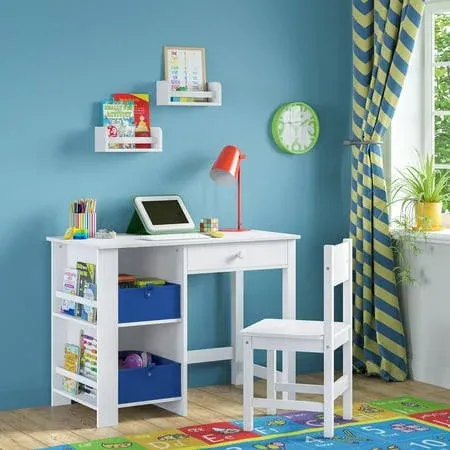 RiverRidge Kids Desk and Chair Set with Cubbies and Bookracks