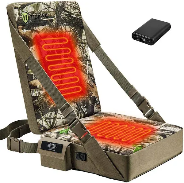 TIDEWE Hunting Seat Cushion Heated with Backrest &amp; Battery Pack SelfSupporting