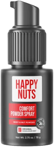 Happy Nuts Mens Comfort Powder Spray Anti Chafing & Deodorant, Aluminum Free, Sweat and Odor Control for Groin and Men