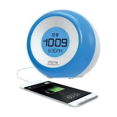 iHome Color Changing Dual Alarm FM Clock Radio with USB Charging