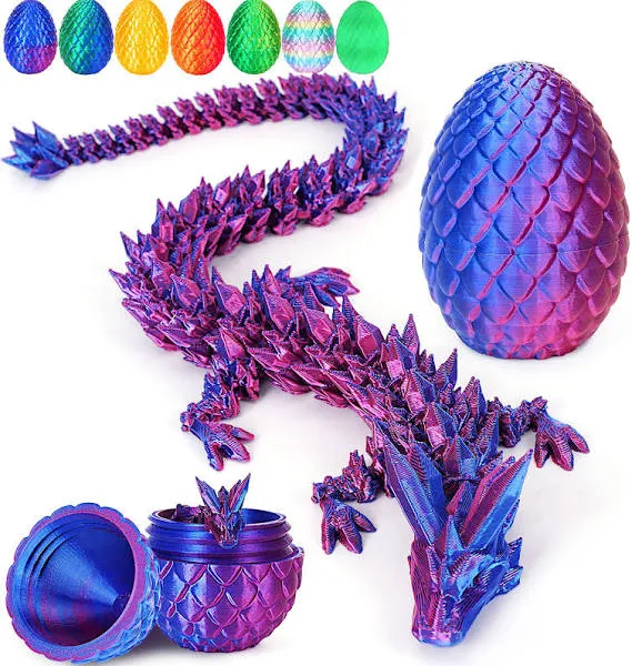 3D Printed Dragon Egg,Dragon Eggs with Dragon Inside,Crystal Dragon Fidget To...