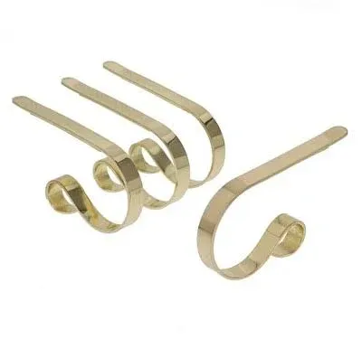 the Original Mantleclip Stocking Holder - 4 Pack (Brass) - Hang Christmas Stocki